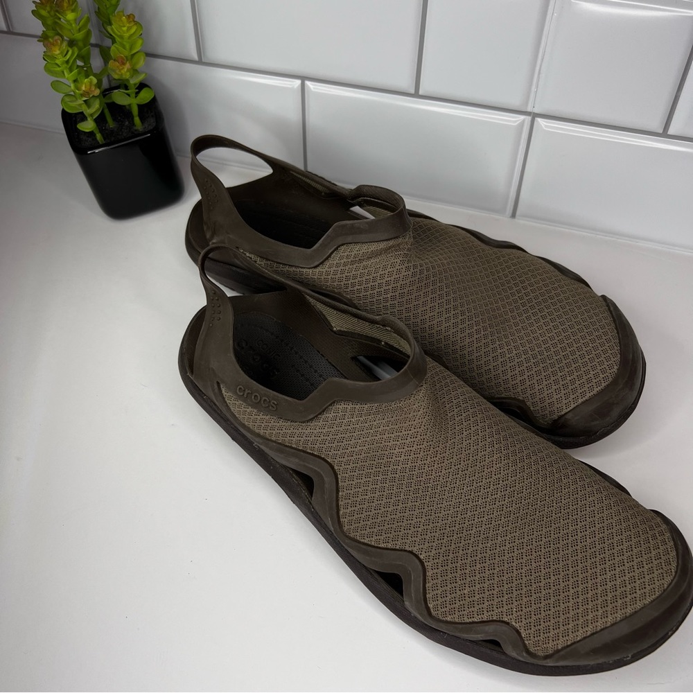 Crocs Solid Green Swiftwater Mesh Wave Sandal - M… - image 2